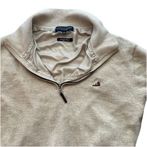 Fairway & Green The Natural‎ Baruffa Merino Women's Large Beige 1/4 Zip Sweater